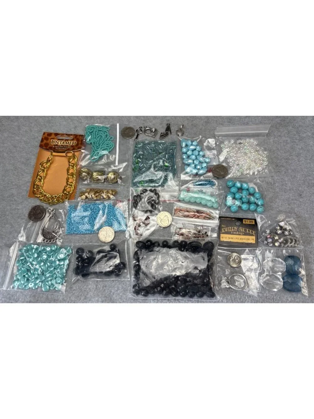 Assorted Beads & Charms Jewelry Making Kit Chain Jewelry Findings